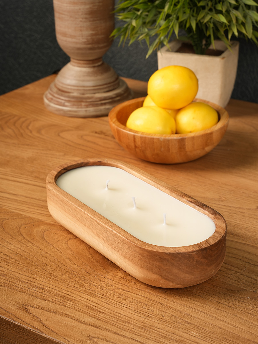 Souta Wooden Bowl Scented Candle Set of 3